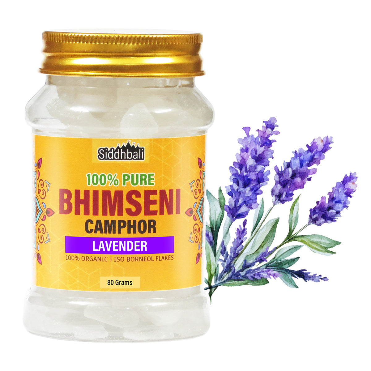 Lavender Bhimseni Camphor - 80 gm